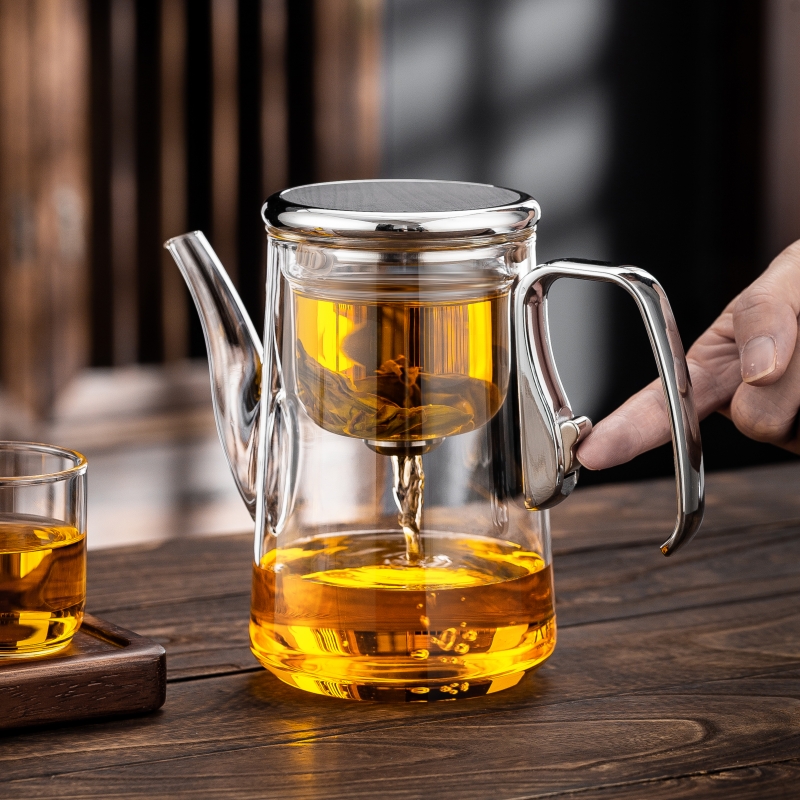 玻璃茶壶家用磁吸过滤飘逸杯茶水分离懒人冲茶杯办公室加厚沏茶壶