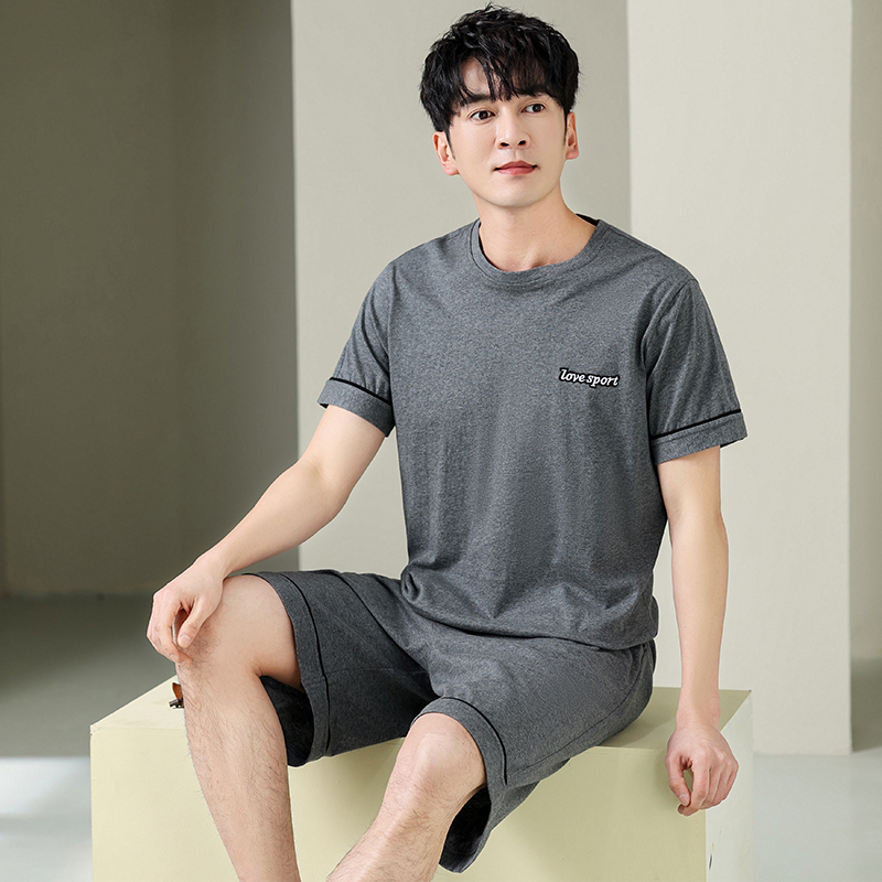 100%纯棉短裤短裤男士睡衣可外穿
