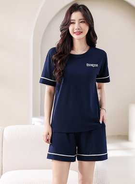 睡衣女夏季纯棉薄款短袖短裤套装2026年新款可外穿夏天全棉家居服