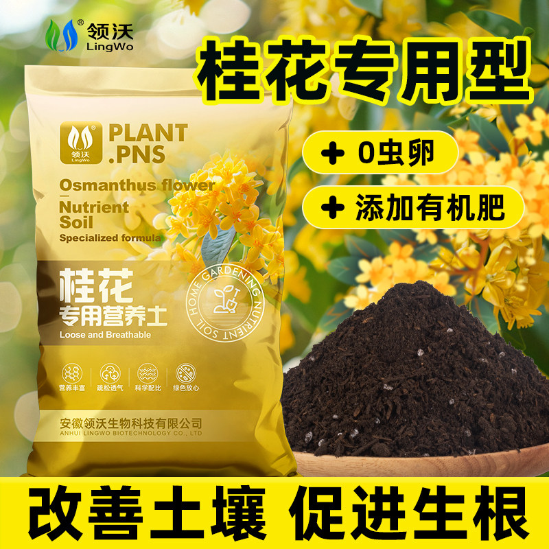 桂花树专用营养土科学配比促进生根养花通用疏松透气专用盆栽土壤