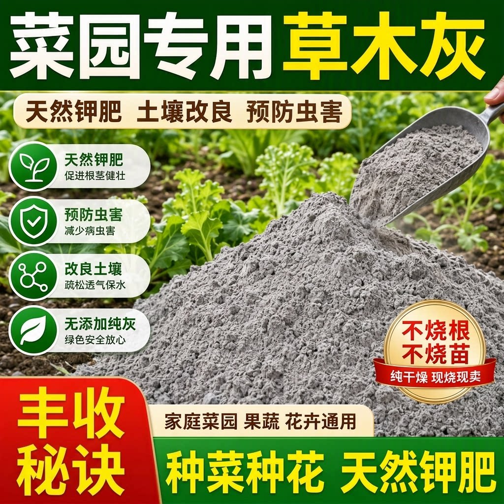 领沃草木灰种菜用的有机钾肥料图片