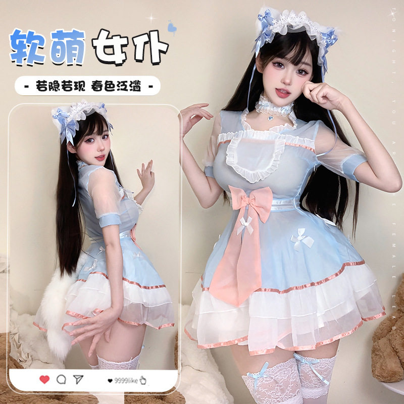 姬GILL性感网纱透胸软糯睡裙