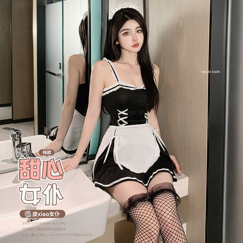 姬GILL:夏季家居服睡裙女性感冰丝女仆制服风格睡衣薄款宽松套装