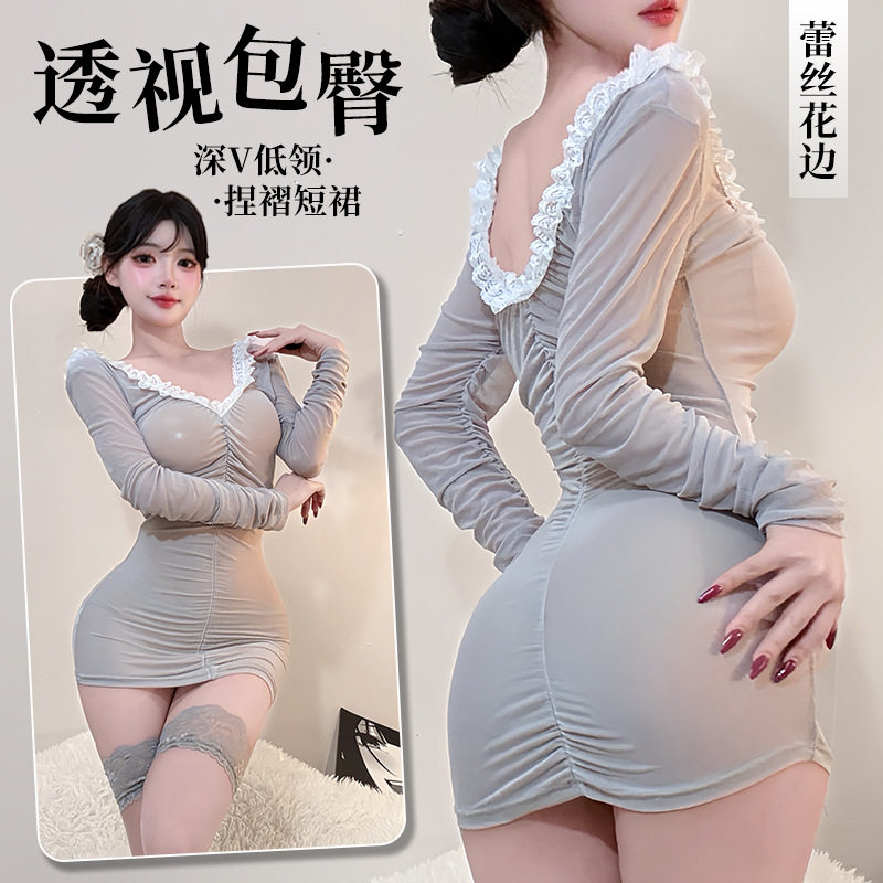 姬GILL长筒丝袜性感内衣睡裙套装