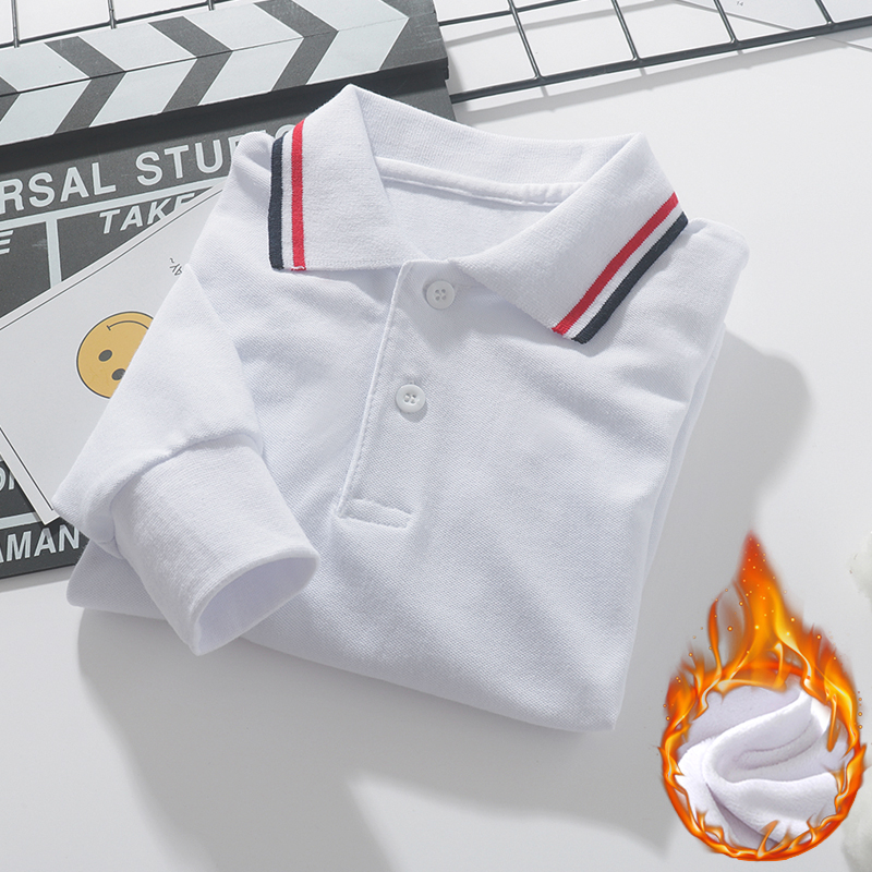 白色polo衫小学生校服春秋t恤
