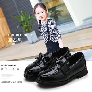 女童黑皮鞋公主鞋春秋单鞋软底儿童英伦风小皮鞋小学生校服演出鞋