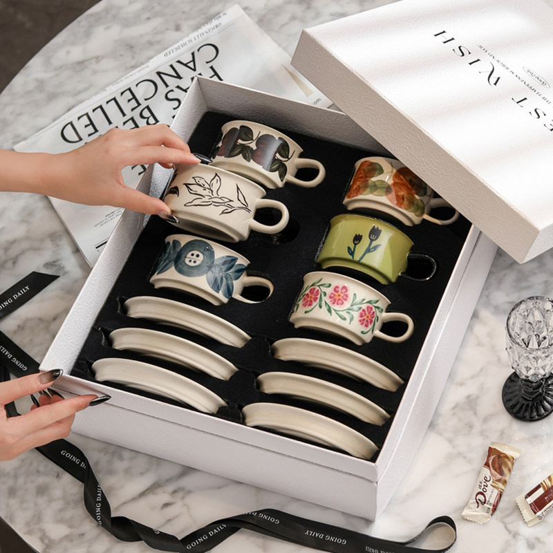 漫时光咖啡杯结婚礼盒装高档精致杯碟套装小众下午茶杯子新婚伴礼,餐饮具,咖啡杯,淘宝优惠券,粉丝福利购,淘宝优惠卷