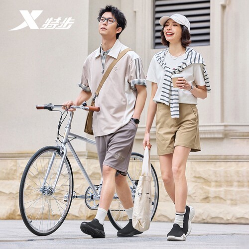 特步ComfGo｜休闲鞋女夏季网面软弹舒适一脚蹬增高轻便运动健步鞋