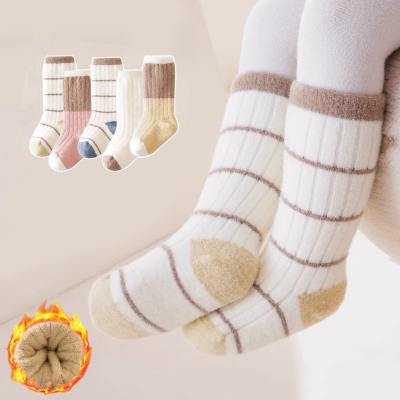 婴儿袜子冬季加厚加绒保暖