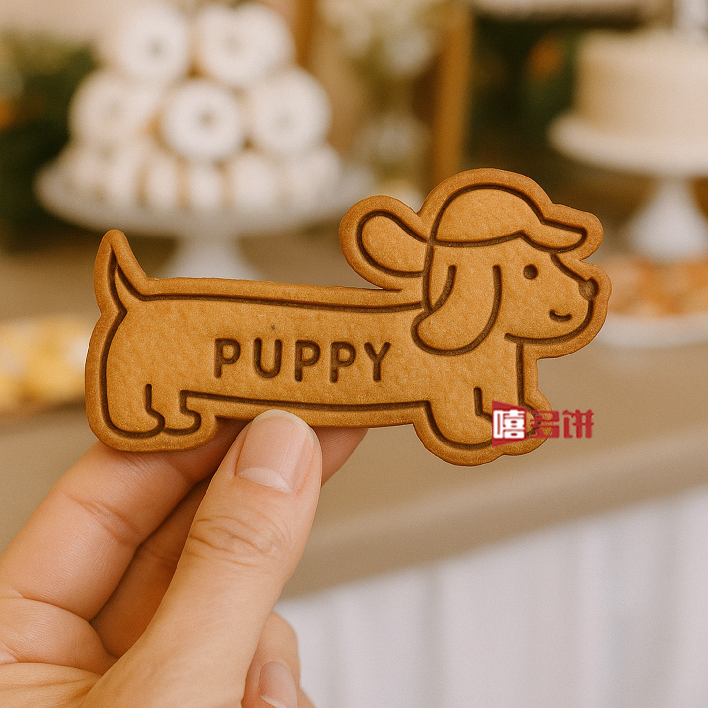 新款加长腊肠狗饼干模具黄油曲奇3d立体diy家用烘焙按压工具印模