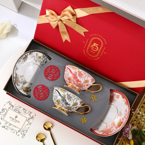 第五味高档精致骨瓷结婚对杯礼物