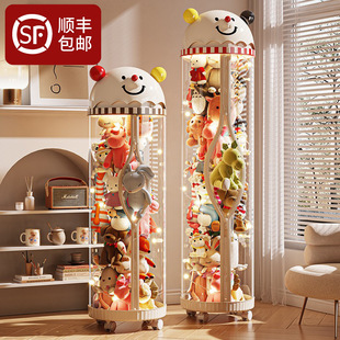 娃娃收纳桶升级拉链款儿童毛绒玩具公仔收纳筐透明带轮收纳筒神器