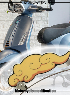 适用于VESPA冲刺150无极Q250晓星GV300S改装个性挡泥板装饰牌风刃