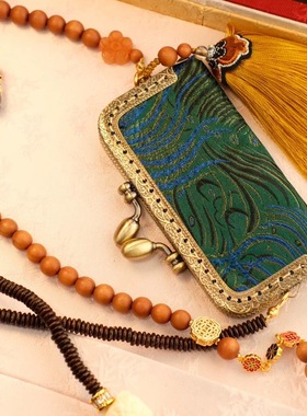 国风超美可斜挎背背链宋锦包包装饰手机链多戴项链国风装饰