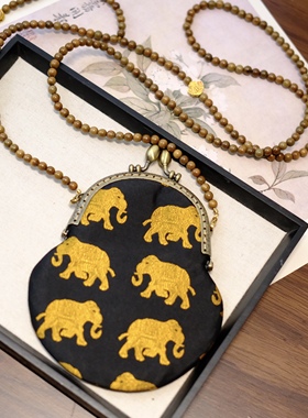 国风手工刺绣葫芦斜挎链包包新中式礼物可放银行复古背背链