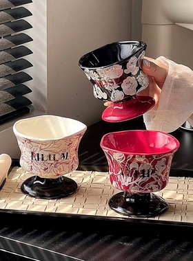 新款轻奢高级感随手杯多用途喝茶水具高温烧制釉下彩陶瓷杯子