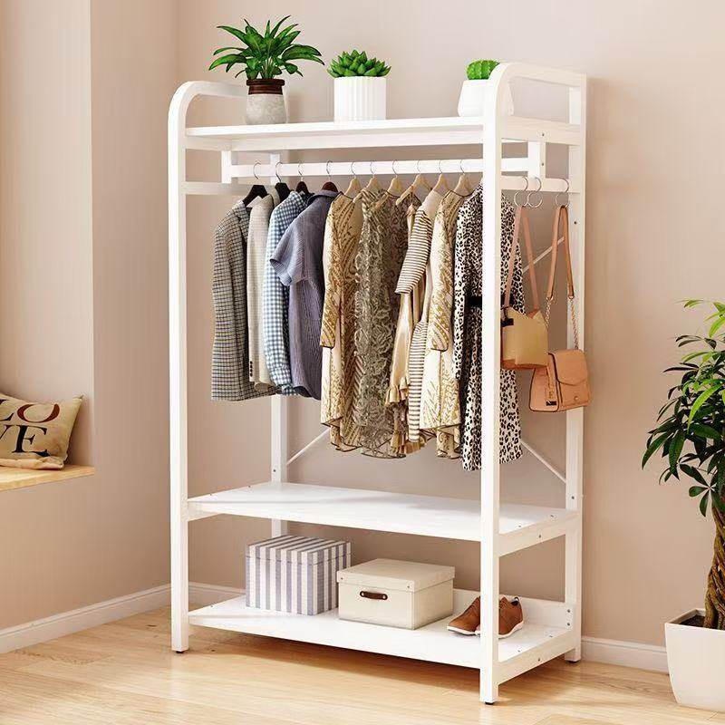 衣架落地卧室家用防尘衣柜简易挂衣架衣帽架置物架加固落地式钢架