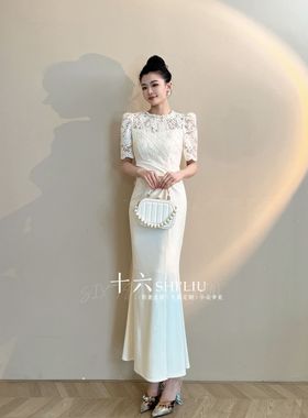 【十六原创】柔情似水·法式气质显瘦高腰女装连衣裙21660