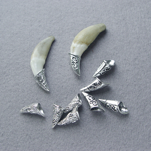 狗牙项链吊坠藏式DIY狼牙犬牙项链吊坠牙尖配件男款饰品手工饰品