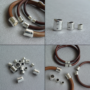 藤镯子套头包银素珠光面大口径筒珠 山南鸡血藤金刚藤DIY手工配件