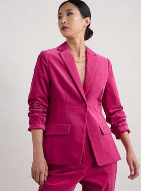 欧美98%棉水洗平绒复古休闲西装