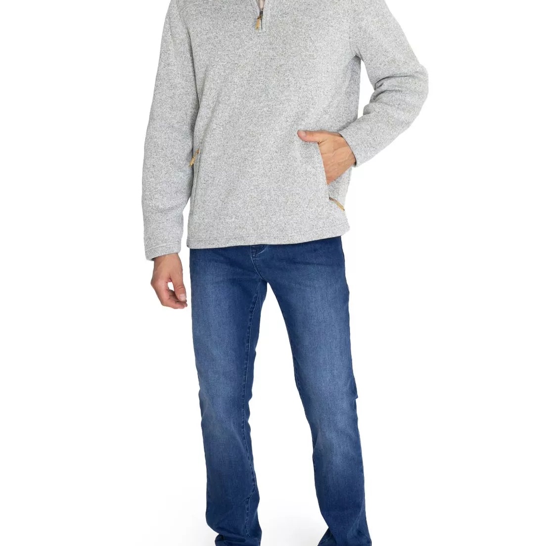 欧美男款舒适亨利领长袖简约灰绿色保暖抓绒卫衣,男装,时尚抓绒衣,淘宝优惠券,粉丝福利购,淘宝优惠卷