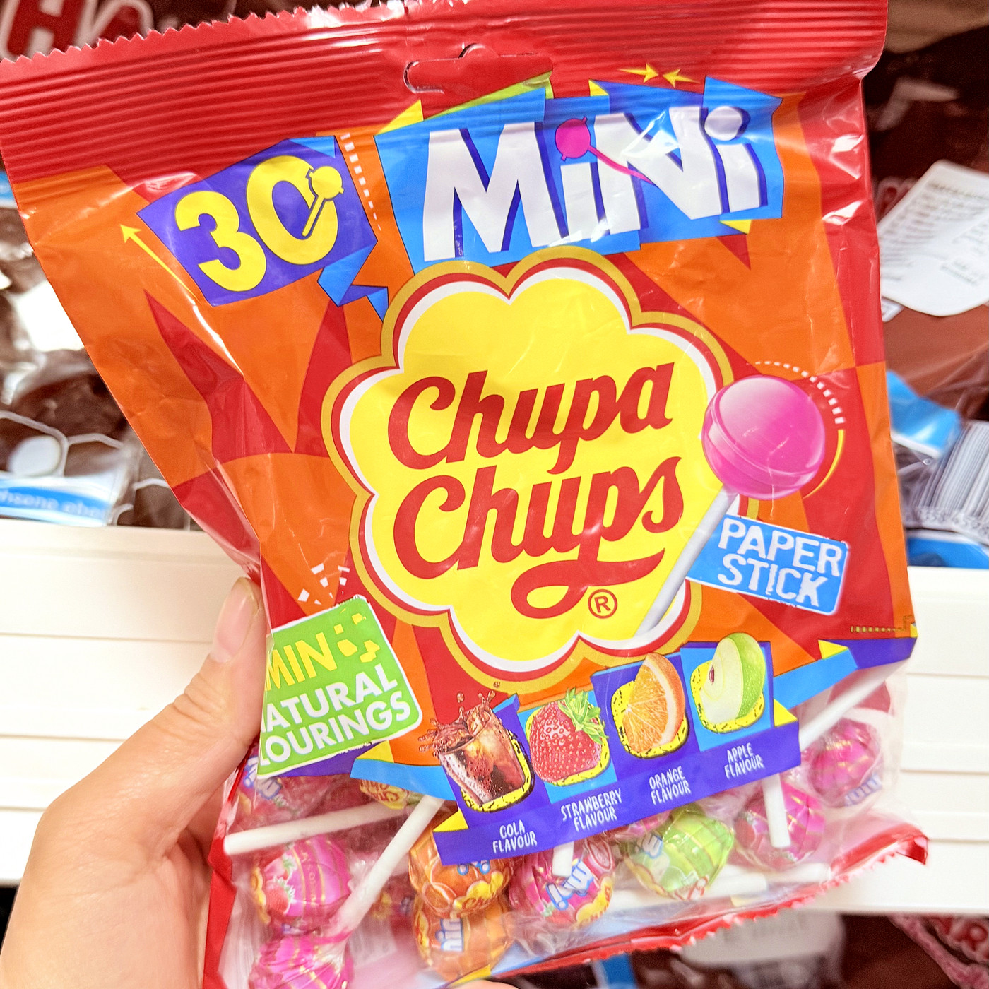 现货德国珍宝珠mini迷你棒棒糖水果味低脂肪圣诞零食糖果儿童英国