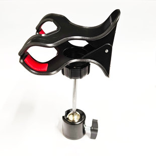 手机直播支架配件四爪夹球孔手机夹子360度旋转万向云台俯拍夹头