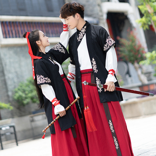 租汉服男女半臂绣花襦裙武侠风高校开幕式运动会大合唱演出租赁
