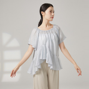 短袖 罩衫 纱衣中国舞现代舞练功舞蹈服上衣女 女2026新款 古典舞服装