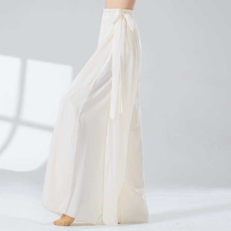 舞蹈裤子飘逸中国舞练功服演出服现代舞开叉双层阔腿裤古典舞服装