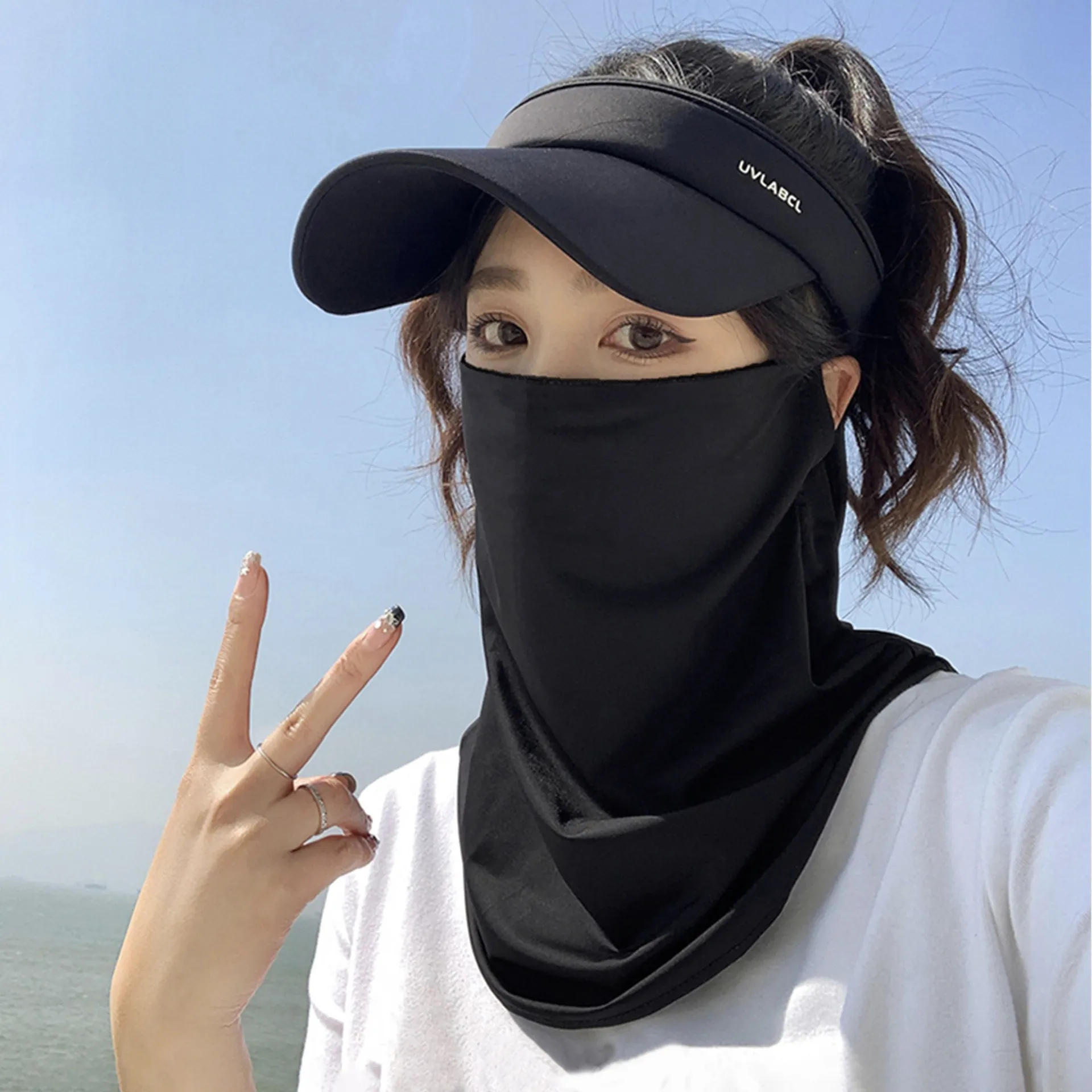 冰丝防晒面罩全脸防紫外线口罩防晒遮脖子骑行面罩男女夏遮阳脸罩