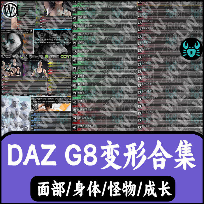 daz3d G8 8.1汉化变形器捏人 男女身体面部 胸部腿长身高成长插件