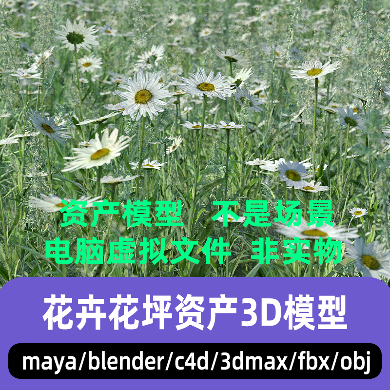 3dmax影视写实花朵maya花卉C4D花坪花朵blender花卉资产3d模型fbx