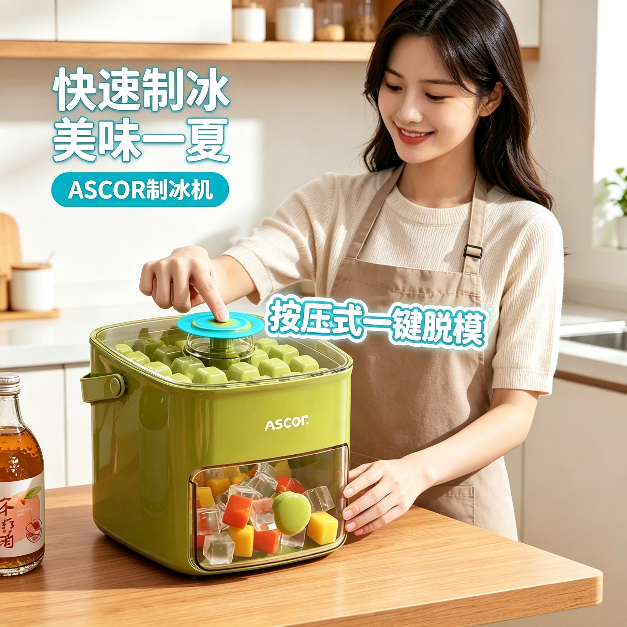 按压冰格冰块模具制冰盒制冰神器图片