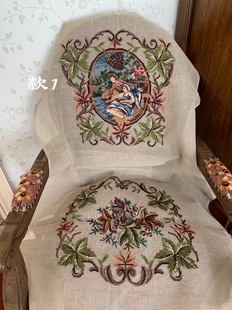 「人物款」半成品手工绒绣椅子套／挂画