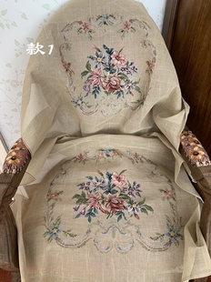 出口纯手工羊毛线绒绣绣片／半成品靠垫／挂画