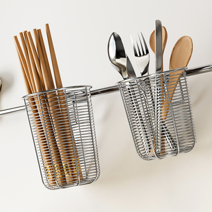 304不锈钢筷子筒收纳盒新款家用洗碗机沥水架防霉壁挂式筷子笼篓