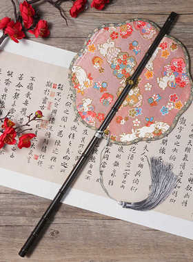 国风长款可折叠礼品紫竹仿古扇子