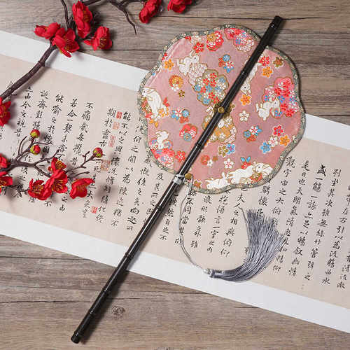 国风长款可折叠礼品紫竹仿古扇子