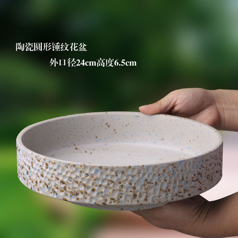 无孔陶瓷水养花盆大号睡莲碗莲
