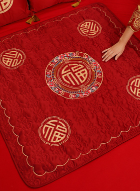 结婚新娘坐福垫女方陪嫁百福跪垫新人喜被子床上红色喜垫婚庆用品