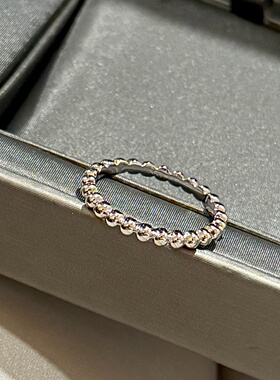 明星同款简约满天星光珠女戒通体925纯银戒指不掉色叠搭首饰气质