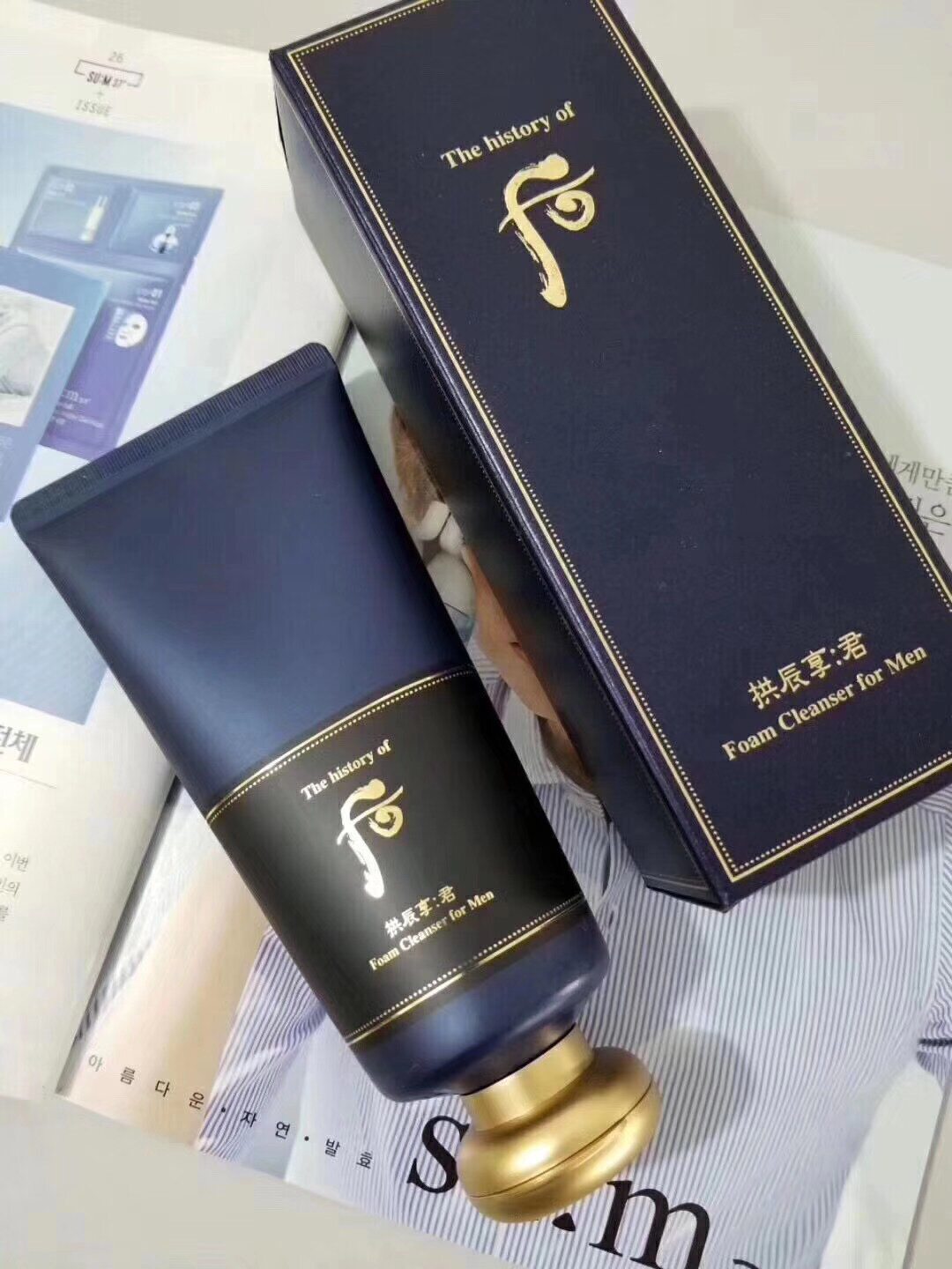 韩国正品 whoo后拱辰享君男士洗面奶泡沫洁面控油保湿