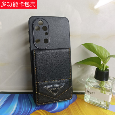 适用华为P50手机壳p50pro卡套P50E卡包上下翻盖式皮套可插卡全包保护套防摔卡袋男商务高级感定制简约钱包