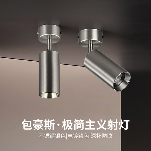 包豪斯不锈钢明装可调射灯