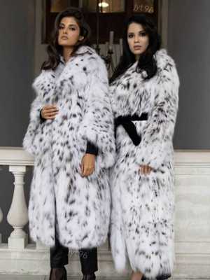 超长款山猫皮草外套限量版奢天然