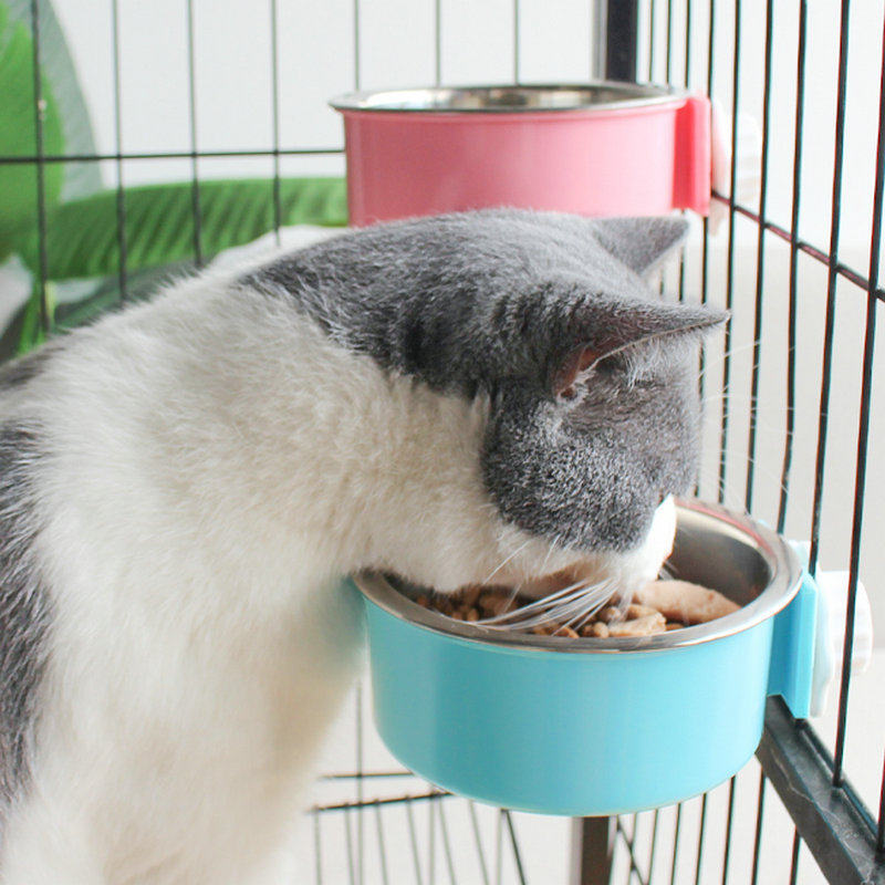 不锈钢悬挂式狗碗猫咪狗狗笼子挂碗饮水碗食盆两用宠物防打翻猫碗,宠物/宠物食品及用品,猫狗碗/慢食碗,淘宝优惠券,粉丝福利购,淘宝优惠卷