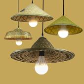 民宿禅意草帽灯中式 复古竹艺吊灯火锅店收银台创意网红餐厅斗笠灯