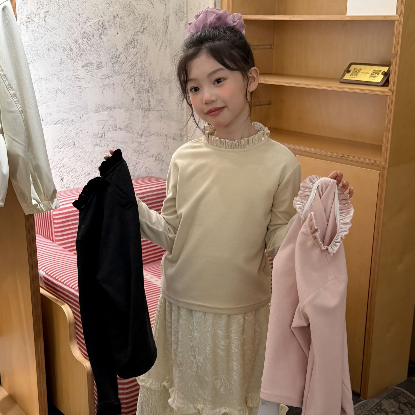 女童花边打底衫冬季新款